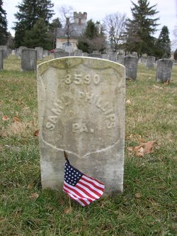 Government headstone of Samuel Phillips, grave 3590, Antietam National Cemetery